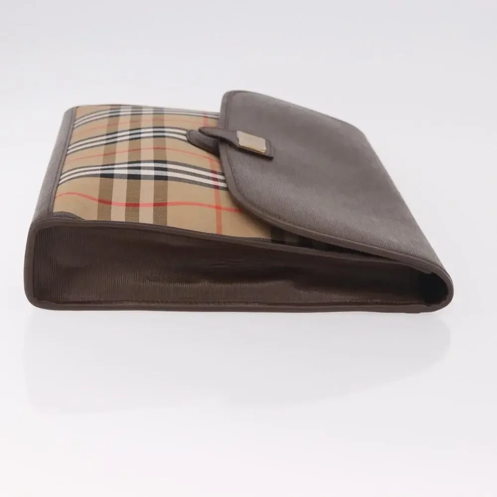 Burberry Nova Check Canvas Clutch Beige